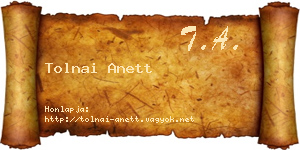 Tolnai Anett névjegykártya