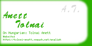 anett tolnai business card